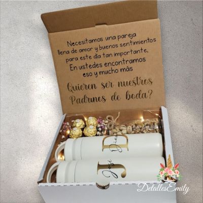 Box Pedida Padrinos de Boda Personalizado.