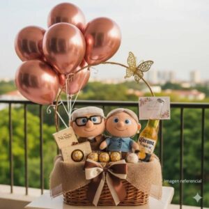 Canasta Regalo Up Peluches Carl y Ellie.